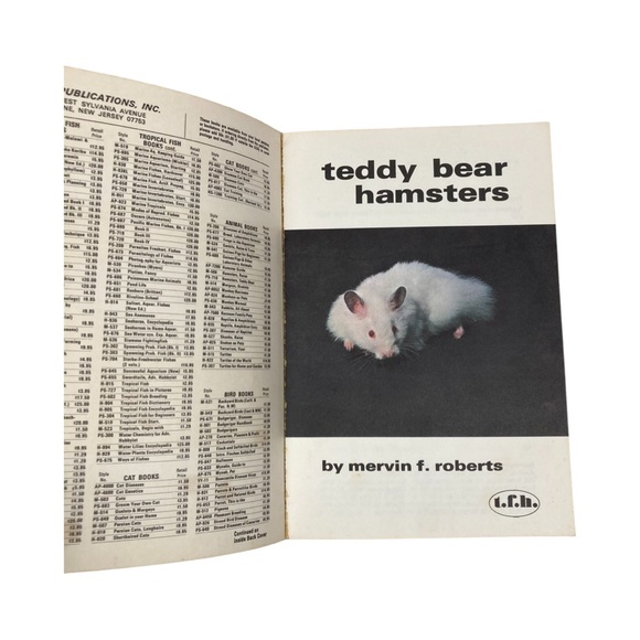 Teddy Bear Hamsters By Mervin F. Roberts Trade Paperback 1974 - Picture 4 of 9